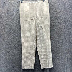J McLaughlin Pants Womens 2 Beige Geometric Tapered Ankle Dress Lined Trousers